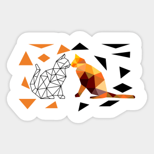 Cat love Geometry Sticker